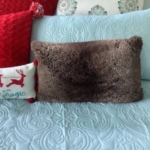 Restoration Hardware two faux fur throw pillows